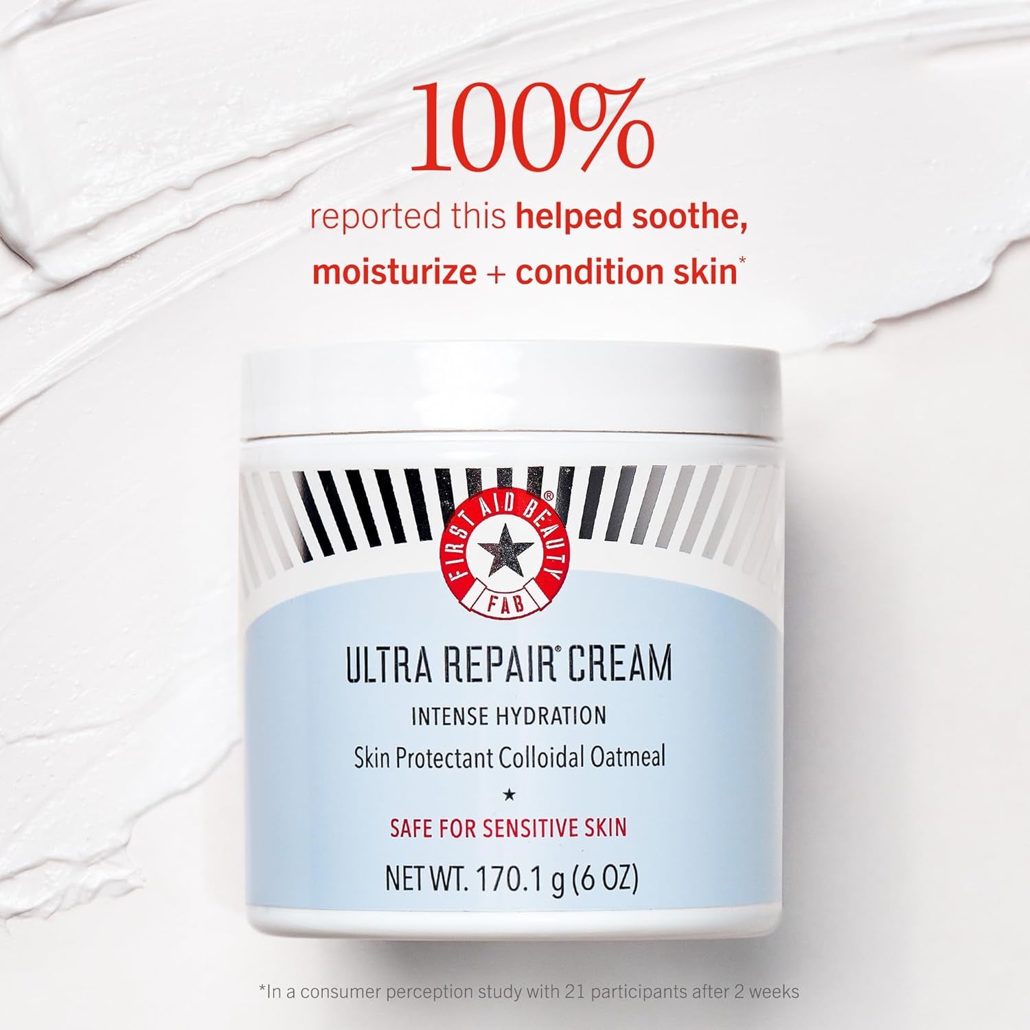 Ultra Repair Cream Intensive Hydration Daily Moisturiser for Face + Body – Strengthens Skin Barrier + Instantly Relieves Dry, Distressed Skin – 170.1 G + Bonus 28.3 G Travel Size