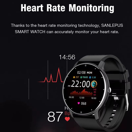 2025 Waterproof Smartwatch for Men and Women - Fitness Tracker with Heart Rate Monitor, Compatible with Xiaomi, Android, and iOS