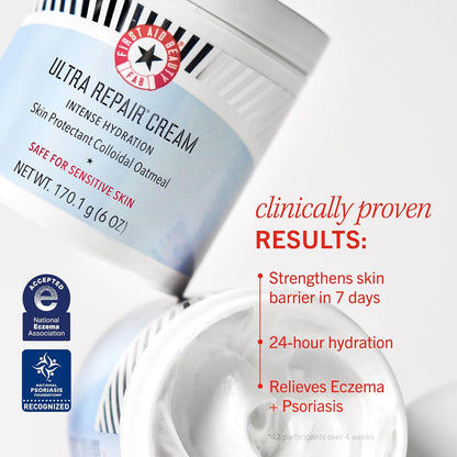 Ultra Repair Cream Intensive Hydration Daily Moisturiser for Face + Body – Strengthens Skin Barrier + Instantly Relieves Dry, Distressed Skin – 170.1 G + Bonus 28.3 G Travel Size
