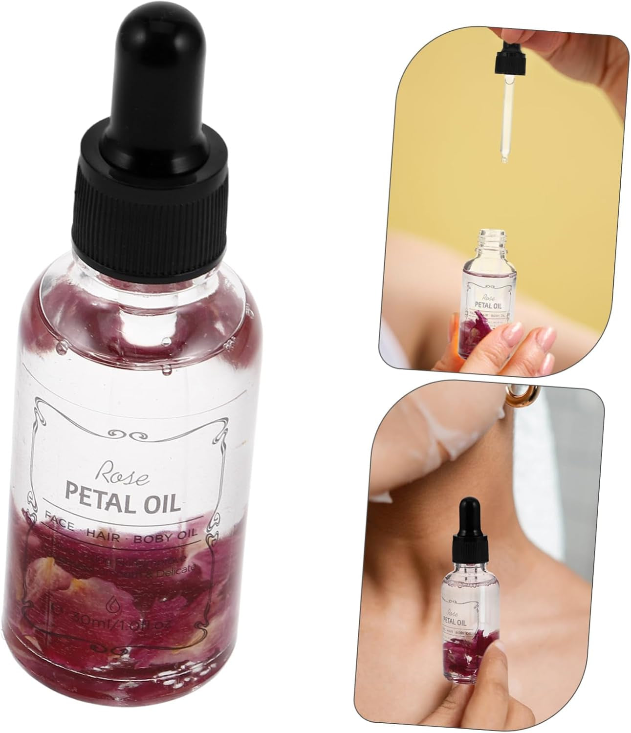 Pure Rose Essential Oil Body Skin Care Face Hair Moisturizer Natural Massage Oil for Dry Skin for Face Hair Relaxation